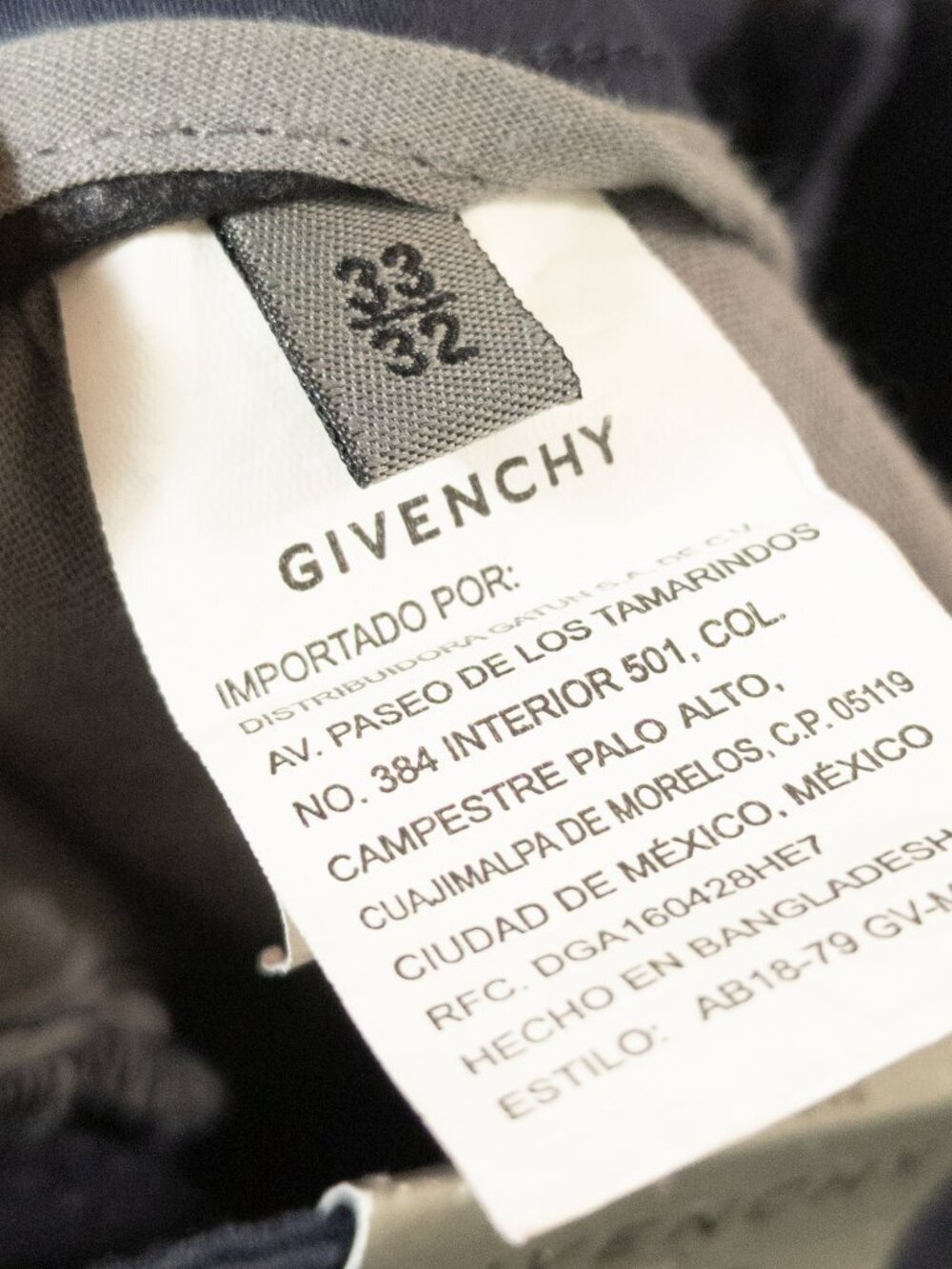 NWT Givenchy Navy Blue Mens Trousers Chinos Size 33 32 Modern Fit Luxury Casual - Picture 7 of 7